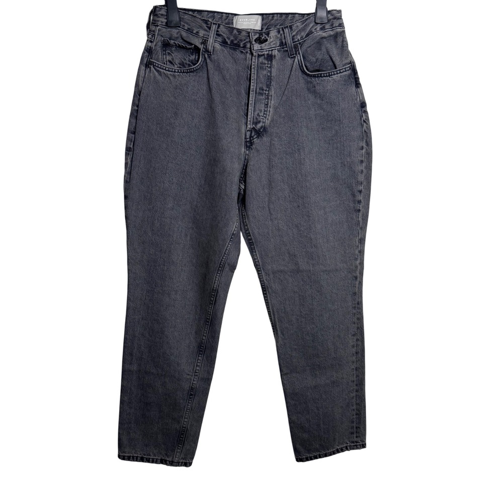 Everlane 90s Cheeky Straight Jeans Gray Wash High Rise Model Off Duty Size 32